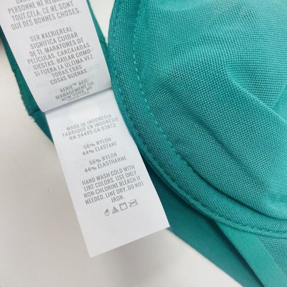 Aerie Smoothez Womens Size 32B Mesh Unlined Underwire Balconette Bra Green 2199 - Picture 8 of 9